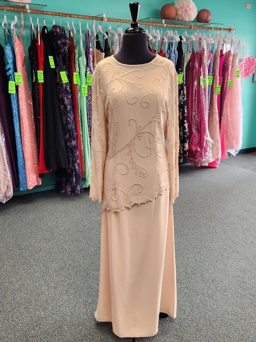 Mothers Gown/Evening Formal Champagne Size L
